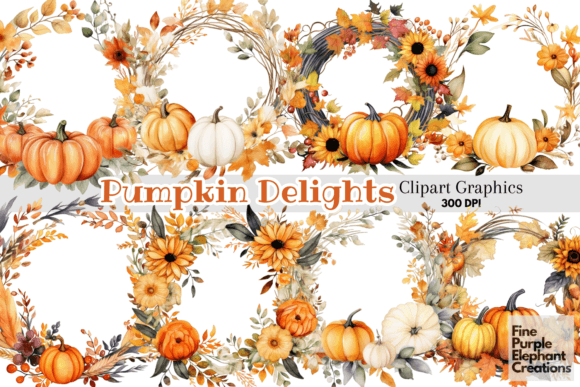 Download Fall Pumpkin Wreath Clipart Halloween - Premium Resources