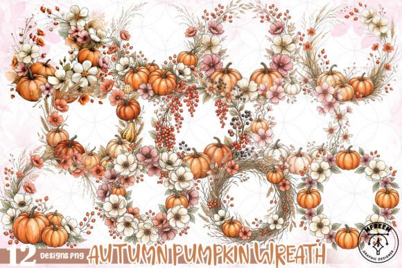 Download Autumn Pumpkin Wreath Clipart PNG - Pumpkin wreath Collection