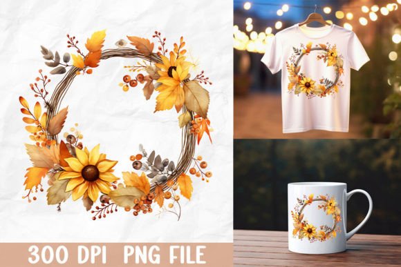 Download Sunflower and Pumpkin Wreath - Premium Resources