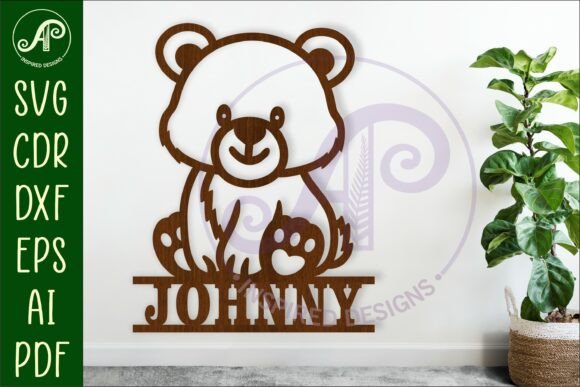 Download Cute Bear Personalized Name Sign Laser - Personalized name sign Collection