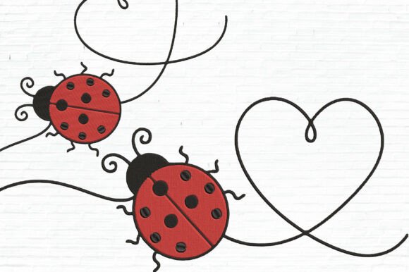 Download Ladybug Line Embroidery Design - Ladybug Collection